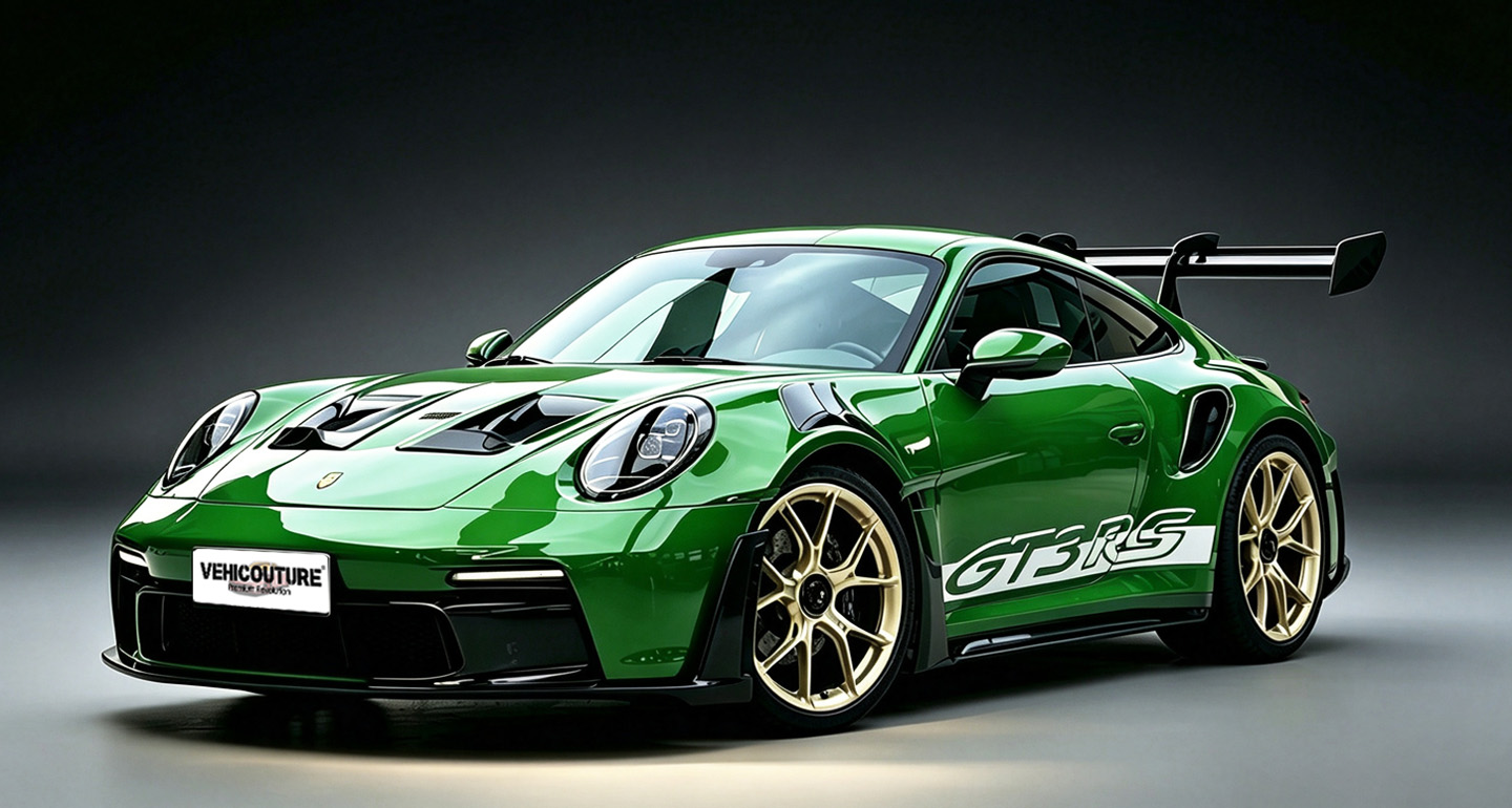 Green Porsche 911 after VCT carbon fiber exterior upgrade
